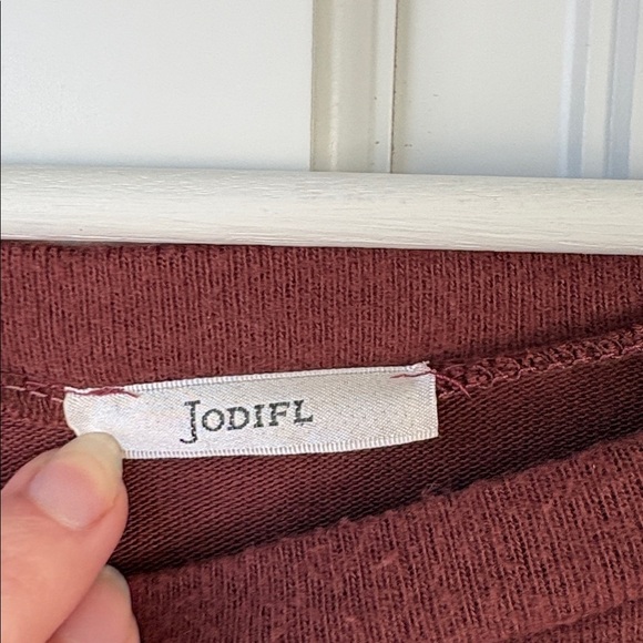 JODIFL Wine Red Burgundy Flared Bell Sleeve Blouse large Y2K - Picture 2 of 5